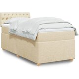 vidaXL Krevet s oprugama i madracem krem 90 x 190 cm od tkanine | shoptok.hr