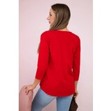 Kesi Blouse with graphics and a colorful bow 3D red | Shoptok.si