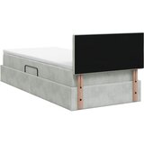  LED krevet za pohranu s madracem Svjetlosiva 100 x 200 cm | shoptok.hr
