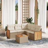  6-dijelni set vrtnih sofa s jastucima bež od poliratana | shoptok.hr