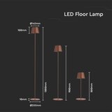  led prigušiva punjiva podna lampa 3u1 LED/4W/5V 4400 mah 3000K IP54 braon | Eponuda.com