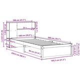 vidaXL Krevet s regalom z knjige bez madraca bijeli 100x200cm borovina Cijene