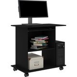  Stol za računalo crni 80 x 50 x 75 cm od konstruiranog drva | Shoptok.si