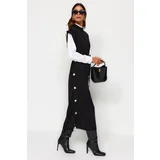 Trendyol Black Button Detailed Knitwear Sweater Dress