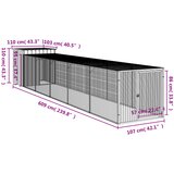  Kavez za kokoši s igralištem svjetlosivi 110x609x110 cm čelični | shoptok.hr