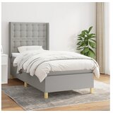  Krevet s oprugama i madracem svjetlosivi 100x200 cm od tkanine | shoptok.hr