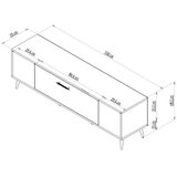 Hanah home TV komoda Dekolp2, 150x48,2x35 cm, Bijelo-Srebrne boje | Eponuda.ba