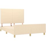  Okvir za krevet s uzglavljem krem 140 x 200 cm od tkanine | shoptok.hr