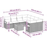  Sjedeća garnitura za vrt s jastukom 9 pcs Siva poliratan | shoptok.hr