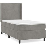 Box spring postelja z vzmetnico svetlo siva 100x200 cm žamet, (20846780) | Shoptok.si
