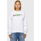 Diesel Sweatshirt - FANGV42 white with neon writing Cene