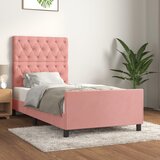 Maison Chic Posteljni okvir - Enojna postelja - Postelja za odrasle z vzglavjem roza 80x200 cm žamet-J9634, (21771148) | Shoptok.si