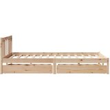 vidaXL Okvir kreveta bez madraca 135 x 190 cm od masivne borovine | shoptok.hr