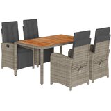  5-dijelni vrtni blagovaonski set sivi od poliratana Siva Dužina stola 150 cm | Shoptok.si