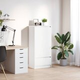 Ormarić s ladicom bijeli 55,5x34x119,5 cm izrađeno drvo | shoptok.hr