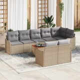  Set od 9 komada vrtnih kauča s jastučićima bež poli ratan akacija | shoptok.hr