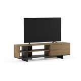 Marckeric Črna/v naravni barvi TV omarica v hrastovem dekorju 160x44x36 cm Cequoia – | Shoptok.si
