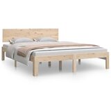 The Living Store Posteljni okvir iz trdne borovine 140x190 cm - Posteljni Okvir, (21527469) | Shoptok.si