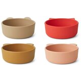 Liewood 4 dijelni set silikonskih zdjelica iggy apple red/tuscany rose multi mix | shoptok.hr