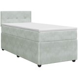  Boxspring krevet s madracem Svjetlosiva 90 x 190 cm Baršun Zelena | Shoptok.si