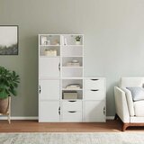  Bočni ormarići 5 kom ODDA bijeli 40x24x79 cm puno drvo bor | shoptok.hr