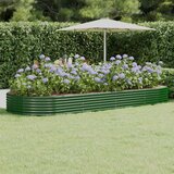  Povišena vrtna gredica od pocinčanog čelika 373x140x36 cm zelena | shoptok.hr