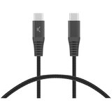 Ksix ultrabrzi kabel USB-C na USB-C, 60W, pleteni, ojačani konektori, 1 m, crni | shoptok.hr