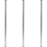  Stupovi za ogradu 3 kom aluminijski 185 cm | shoptok.hr