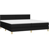  Box spring postelja z vzmetnico LED črna 200x200 cm blago, (20790688) | Shoptok.si
