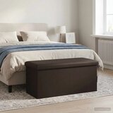  Sklopiva klupa za pohranu Smeđa 180 kg 80 L 77 x 38 x 38 cm PVC - Smeđa 77 x 38 x 38 cm Cijene