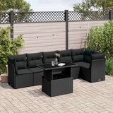  7-dijelni set vrtnih sofa od poliratana s jastucima crni | shoptok.hr
