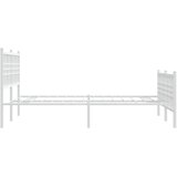  Metalni okvir kreveta uzglavlje i podnožje bijeli 140x200 cm | shoptok.hr