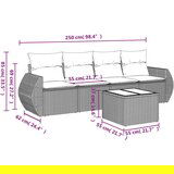vidaXL 5-dijelni set vrtnih sofa s jastucima poliratan smeđi | shoptok.hr
