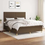  Krevet s oprugama i madracem tamnosmeđi 160x200 cm tkanina | shoptok.hr