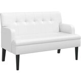 vidaXL Klop z naslonom bela 112x65,5x75 cm umetno usnje | Shoptok.si