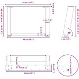  Noge za klub stolić U-oblik 2 kom Bijele 50 x (30-31) cm Čelik | shoptok.hr