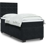 vidaXL Box spring postelja z vzmetnico črna 80x200 cm žamet | Shoptok.si