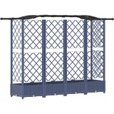  Povišeni krevet s mrežom i krovom Sivi 203,5 x 40 x 125 cm PP | shoptok.hr