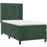 Box spring krevet s madracem tamnozeleni 90x190 cm baršunasti | shoptok.hr