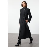 Trendyol Anthracite Belted Double Breasted Regular Wool Long Topcoat Formed Lined Coat | Shoptok.si