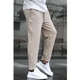 Madmext Beige Basic Waffle Fabric Men's Trousers 6509