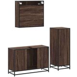 vidaXL 3-dijelni set kupaonskog namještaja boja smeđeg hrasta drveni | shoptok.hr