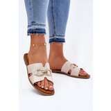 EVENTO Ladies Flat Slippers With Decorative Detail Beige Amiresna | shoptok.hr