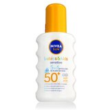 Nivea Sun Babies & Kids Sensitive Protect Spray SPF50+ vodootporan proizvod za zaštitu od sunca za tijelo za sve vrste kože 200 ml | shoptok.hr