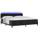 vidaXL Box Spring postelja z vzmetnico in LED črna 200x200 cm žamet | Shoptok.si
