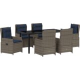  Set od 7 komada vrtne blagovaonice sivi poli ratan | shoptok.hr