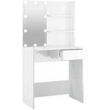  Toaletni stolić s LED svjetlima sjajni bijeli 74,5x40x141 cm | shoptok.hr