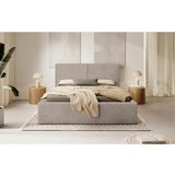 MID.YOU OBLAZINJENA POSTELJA 180 cm x 200 cm , les, tekstil, leseni material svetlo rjava | Shoptok.si