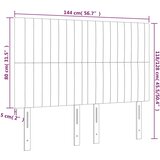  LED uzglavlje smeđesivo 144x5x118/128 cm od tkanine | shoptok.hr