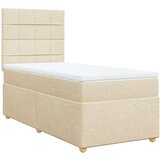  Krevet s oprugama i madracem krem 90 x 200 cm od tkanine | shoptok.hr